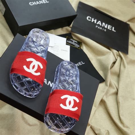 chanel summer slides|Chanel fluffy slides.